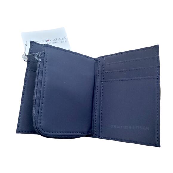 Tommy Hilfiger Faster Times French Wallet Logo Graphic NWT Tan - Picture 5 of 14